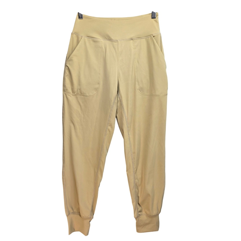 Soothfeel High Waisted Joggers Athletic Pants Sz XS 25.5 Inseam Tan Khaki Pocket